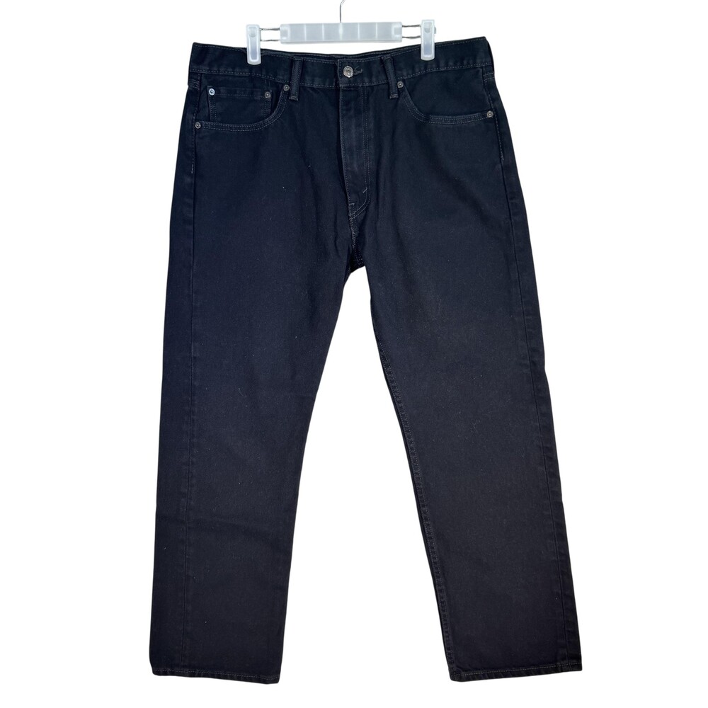 Levis 505 Jeans Mens 38x30 Black Straight Leg Denim Classic Fit 100% Cotton
